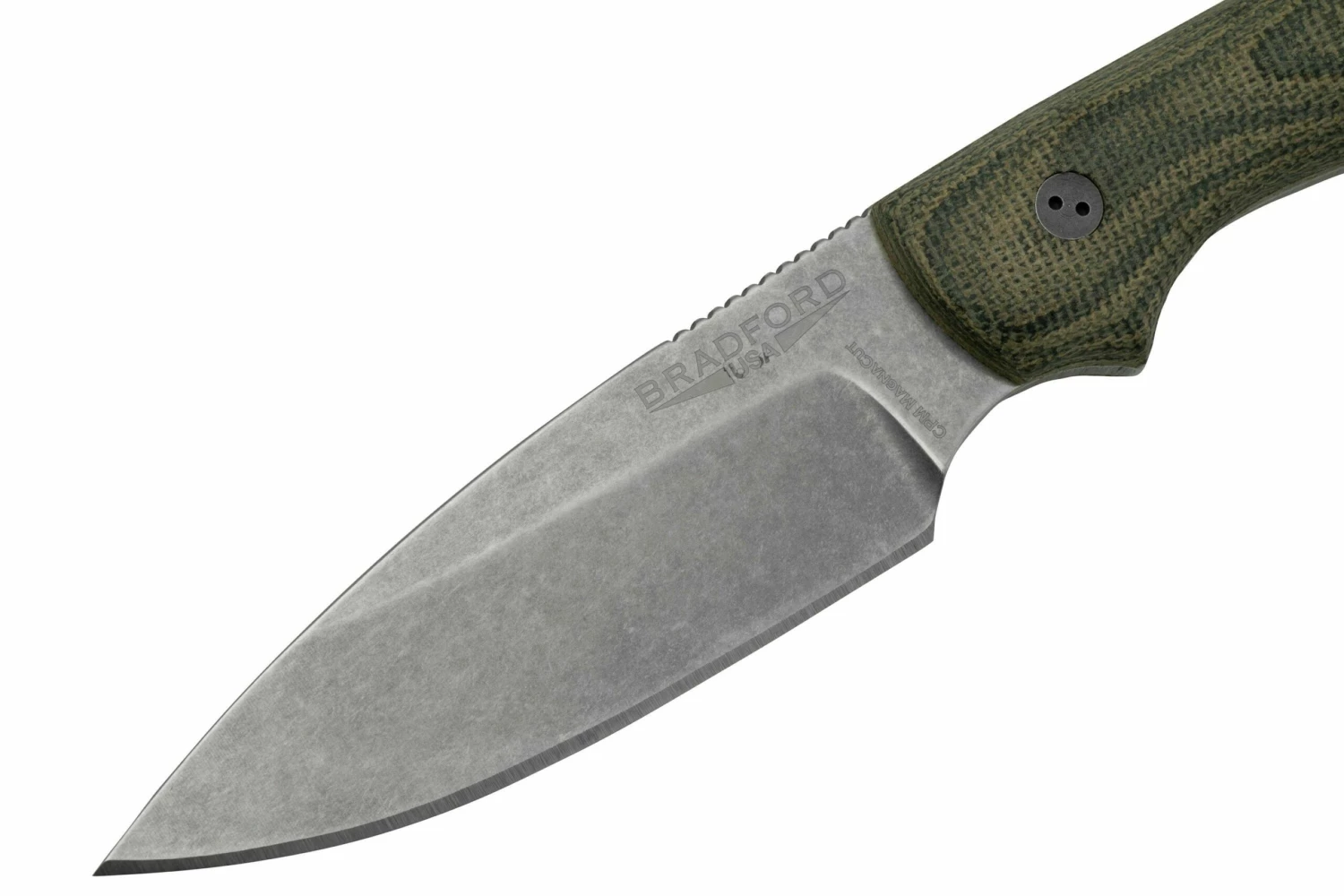 Bradford Knives Guardian 3, 3S-109-MC, 3D Camo Micarta, CPM-Magnacut, Sabre Grind, Stonewash Finish, Couteau Fixe 5 Bradford Knives Guardian 3, 3S-109-MC, 3D Camo Micarta, CPM-Magnacut, Sabre Grind, Stonewash Finish, Couteau Fixe – Image 3
