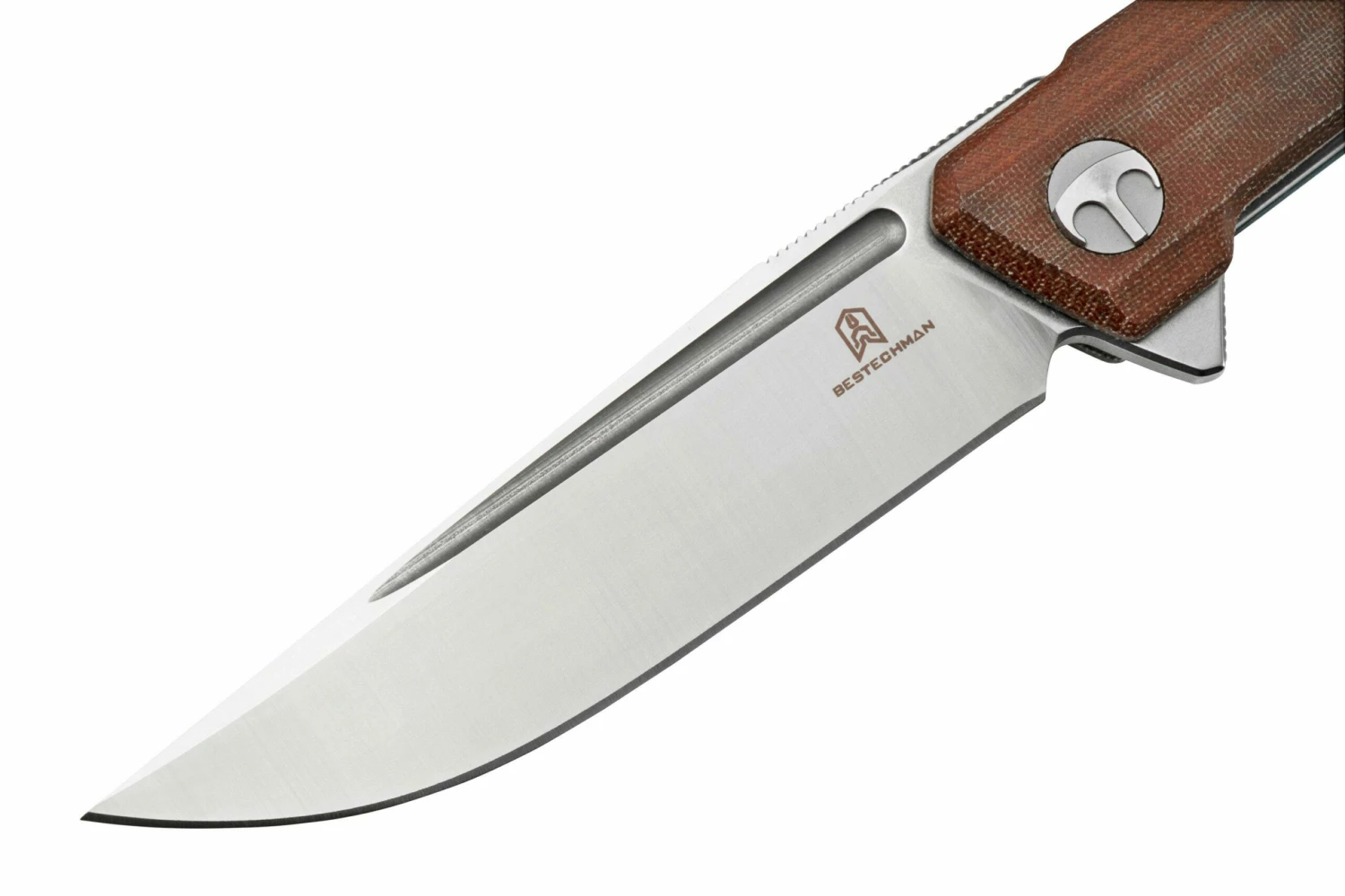 Bestechman Dundee BMK01K Brown Micarta, Ostap Hel Design Knivesandtools Exclusive, Couteau De Poche 5 Bestechman Dundee BMK01K Brown Micarta, Ostap Hel Design Knivesandtools Exclusive, Couteau De Poche – Image 3