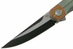 Bestech Thyra BT2106E Green Stonewashed Titanium, Copper Bolster, Two Tone Black Couteau De Poche, Kombou Design -KNIVESANDTOOLS Magasin BHBT2106E 03 bestech