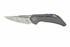 Bestech Vigil BT2201F Grey Titanium Damasteel, Couteau De Poche