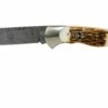 Böker Scout Spearpoint Stag Damascus 112201DAM Corne De Cerf, Couteau De Poche -KNIVESANDTOOLS Magasin BO112201DAM 01 boker