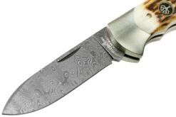 Böker Scout Spearpoint Stag Damascus 112201DAM Corne De Cerf, Couteau De Poche -KNIVESANDTOOLS Magasin BO112201DAM 03 boker