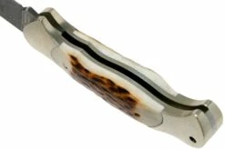 Böker Scout Spearpoint Stag Damascus 112201DAM Corne De Cerf, Couteau De Poche -KNIVESANDTOOLS Magasin BO112201DAM 05 boker