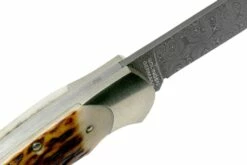 Böker Scout Spearpoint Stag Damascus 112201DAM Corne De Cerf, Couteau De Poche -KNIVESANDTOOLS Magasin BO112201DAM 06 boker