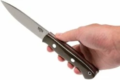 Bark River Aurora LT A2, Green Canvas Micarta, Red Liners -KNIVESANDTOOLS Magasin BRK06 113GRCRL 06 bark river brk06 113grcrl 06