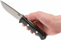 Bark River Bravo 1 A2, Black Canvas Micarta, Brown Sheath -KNIVESANDTOOLS Magasin BRK07 111BRKC 06 bark river brk07 111brkc 06