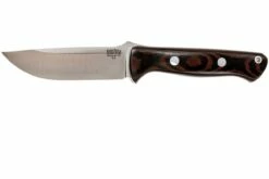 Bark River Bravo 1 A2, Black Green Camo Canvas Micarta, Brown Sheath
