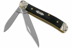 Case Peanut Ebony Wood, Worked Bolsters, 59674, 7220 SS Couteau De Poche