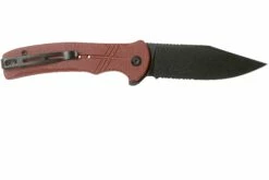 Civivi Cogent C20038E-2 Blackwashed Serrated Edge, Burgundy G10 Couteau De Poche -KNIVESANDTOOLS Magasin CIC20038E 2 02 civivi