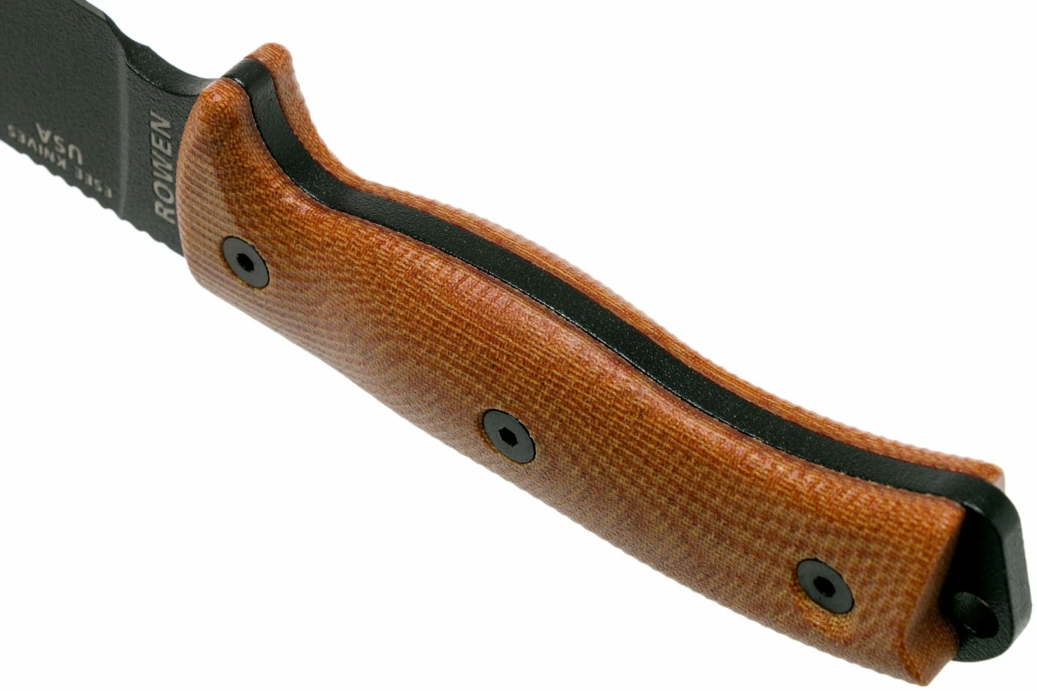 ESEE Model 6 Black Blade 3D Natural Canvas Micarta Couteau De Survie 6PB-011 étui Kydex + Clip Plat 6 ESEE Model 6 Black Blade 3D Natural Canvas Micarta Couteau De Survie 6PB-011 étui Kydex + Clip Plat – Image 4