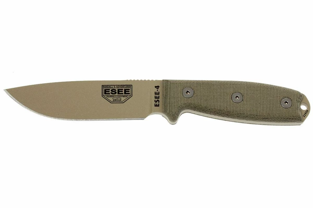 ESEE Model 4 Desert Tan 4P-KO-DT Couteau De Survie Sans étui 3 ESEE Model 4 Desert Tan 4P-KO-DT Couteau De Survie Sans étui