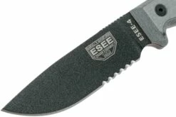 ESEE Model 4 Serrated Blade, Grey Handle 4S-MB-B Avec étui Noir + Clip Et MOLLE-back -KNIVESANDTOOLS Magasin EE ESEE 4S MB B 03 esee knives