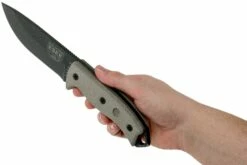 ESEE Model 5 Tactical Gunsmoke, Desert Tan Handle 5P-TG Avec étui Kydex + Clip Ceinture -KNIVESANDTOOLS Magasin EE ESEE 5P TG 06 esee knives