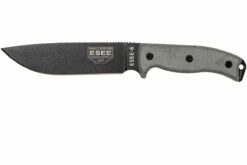 ESEE Model 6 Black Blade, Grey Handle 6P-B Avec étui Noir + Clip Ceinture