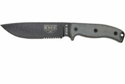 ESEE Model 6 Serrated 6S Couteau De Survie Avec étui Noir + Clip Ceinture