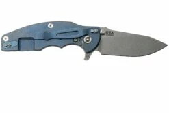 Rick Hinderer Jurassic Slicer Battle Blue Black G10 CPM 20CV Couteau De Poche -KNIVESANDTOOLS Magasin HRK JU SL BB BK 02 rick hinderer knives
