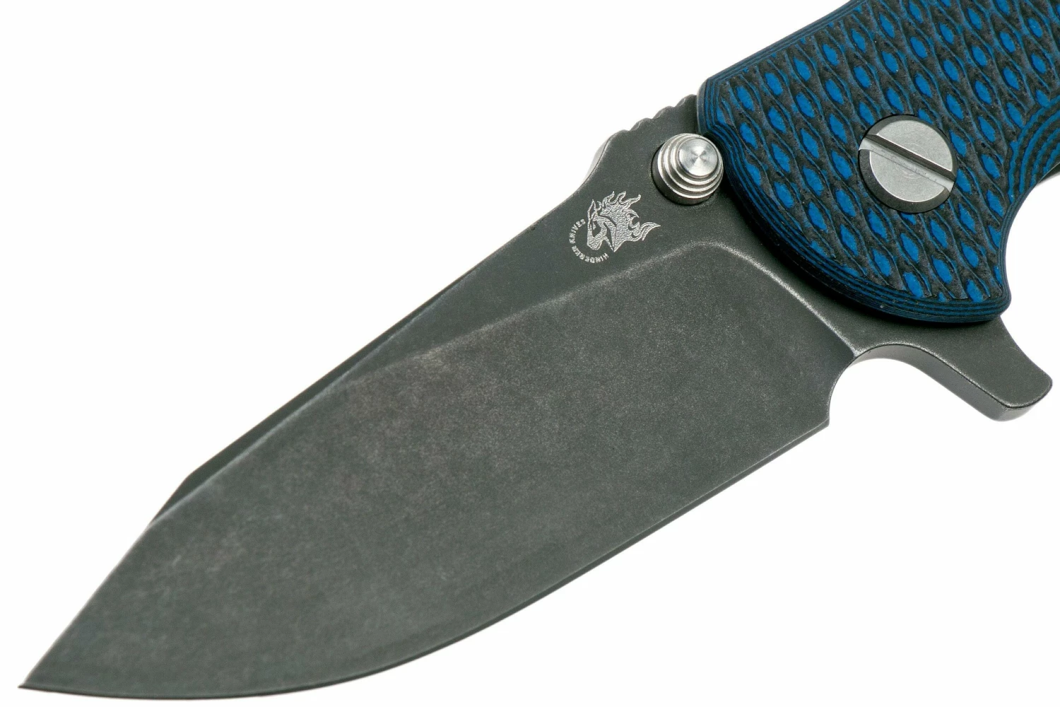 Rick Hinderer Jurassic Slicer Battle Black, Blue/Black G10 CPM 20CV Couteau De Poche 5 Rick Hinderer Jurassic Slicer Battle Black, Blue/Black G10 CPM 20CV Couteau De Poche – Image 3
