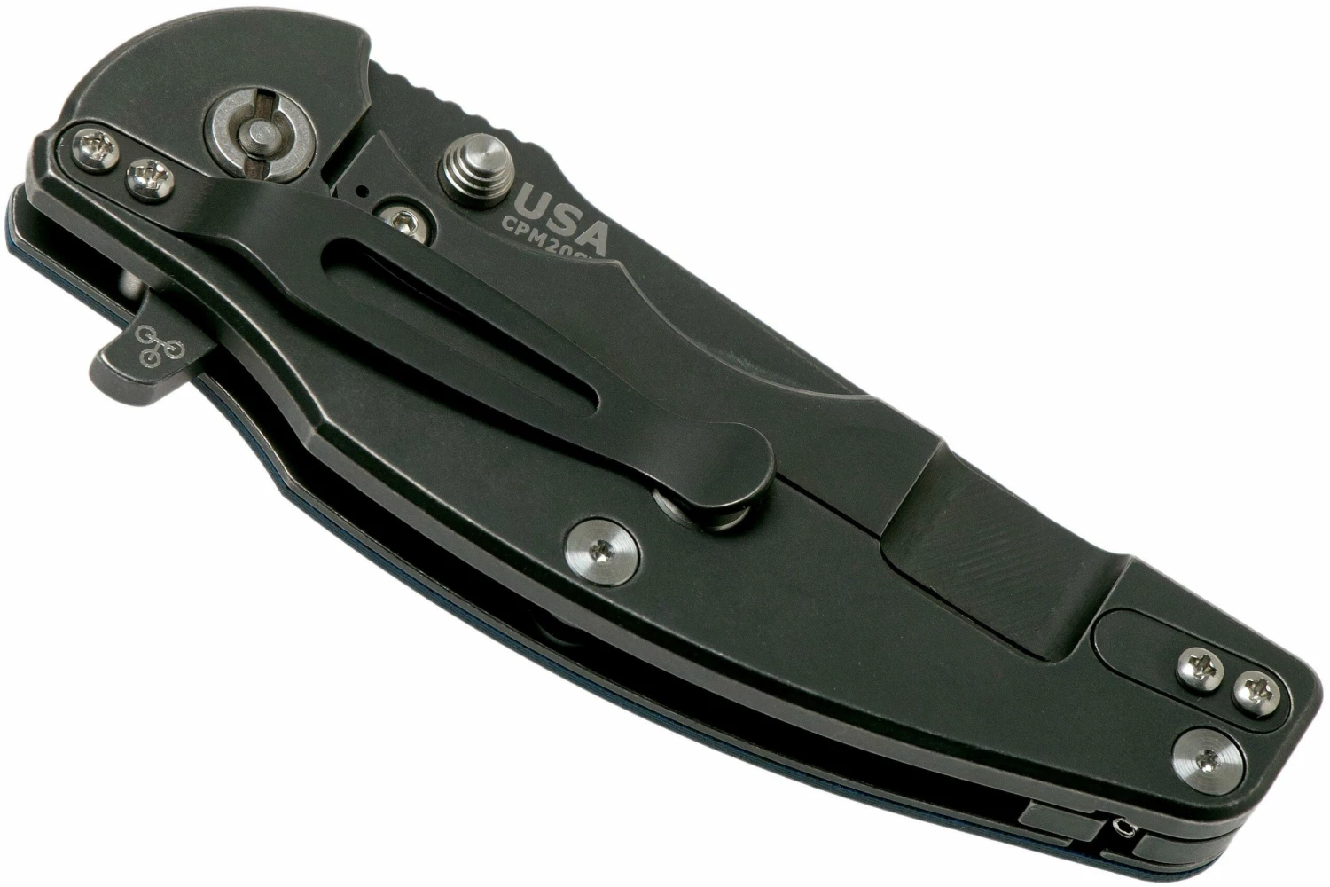 Rick Hinderer Jurassic Slicer Battle Black, Blue/Black G10 CPM 20CV Couteau De Poche 6 Rick Hinderer Jurassic Slicer Battle Black, Blue/Black G10 CPM 20CV Couteau De Poche – Image 4