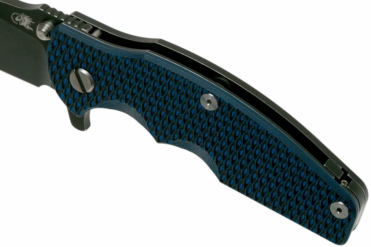 Rick Hinderer Jurassic Slicer Battle Black, Blue/Black G10 CPM 20CV Couteau De Poche 9 Rick Hinderer Jurassic Slicer Battle Black, Blue/Black G10 CPM 20CV Couteau De Poche – Image 7