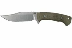 Rick Hinderer Ranch Bowie Green Canvas Micarta, Stonewashed, Couteau Bowie