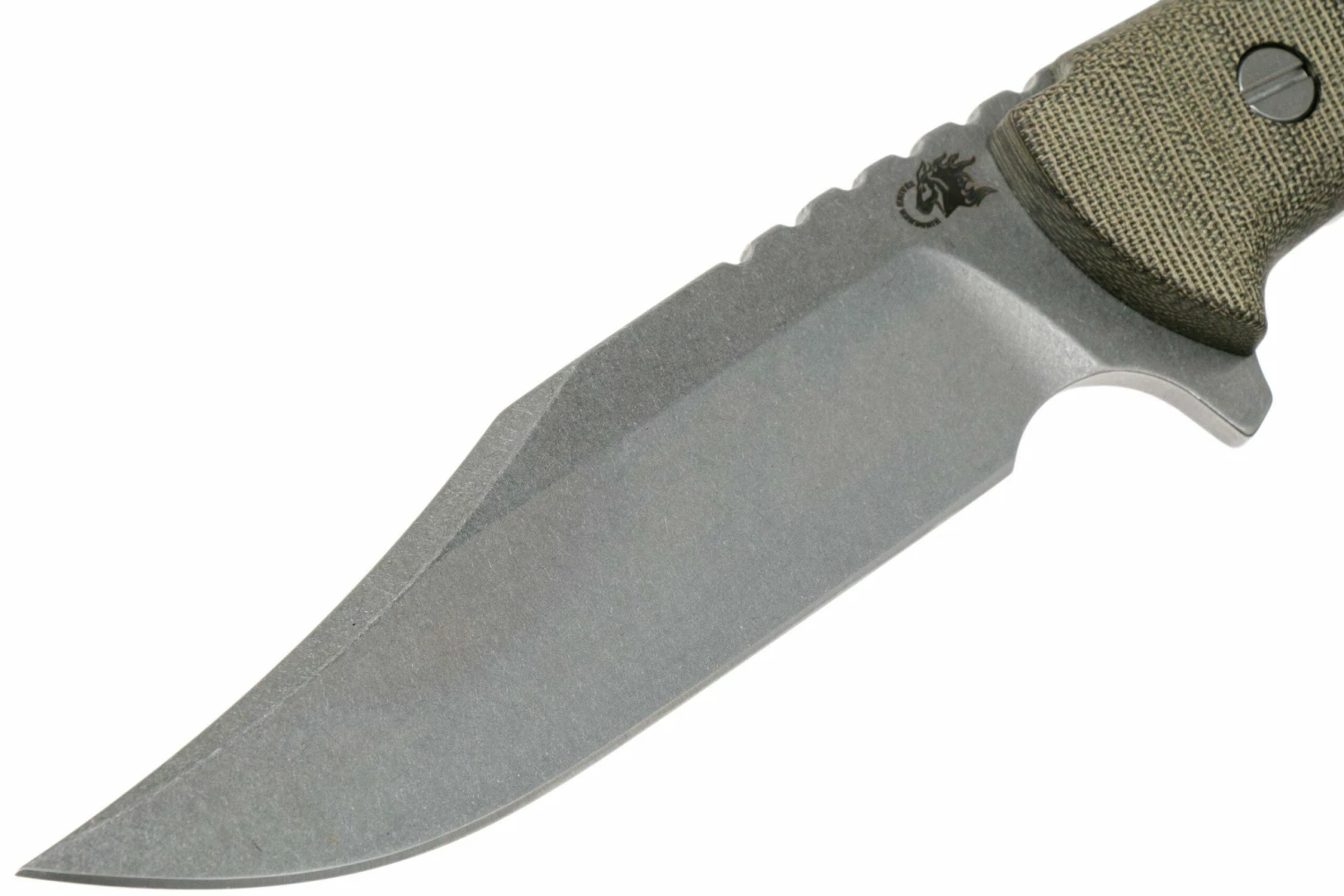 Rick Hinderer Ranch Bowie Green Canvas Micarta, Stonewashed, Couteau Bowie 5 Rick Hinderer Ranch Bowie Green Canvas Micarta, Stonewashed, Couteau Bowie – Image 3
