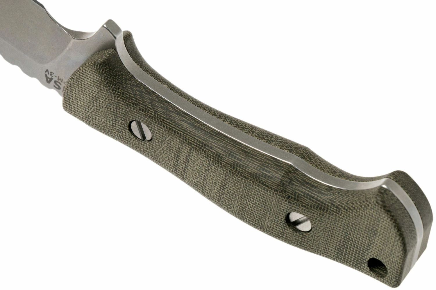 Rick Hinderer Ranch Bowie Green Canvas Micarta, Stonewashed, Couteau Bowie 6 Rick Hinderer Ranch Bowie Green Canvas Micarta, Stonewashed, Couteau Bowie – Image 4