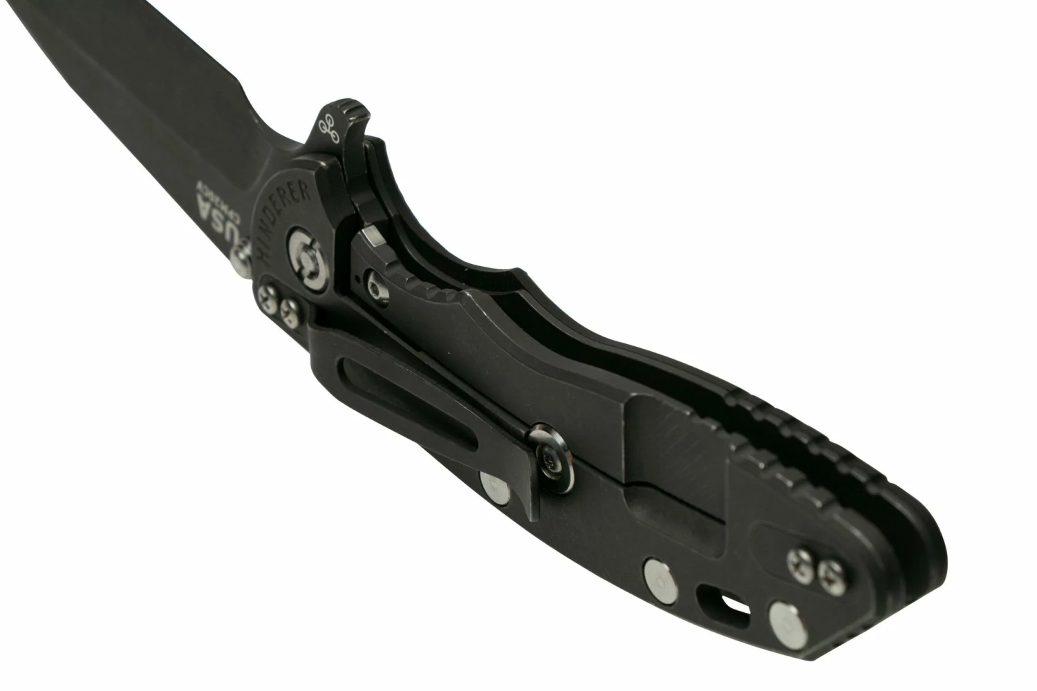 Rick Hinderer XM-18 3.5” Skinny Harpoon Spanto, Battle Black, Black G10, Couteau De Poche 7 Rick Hinderer XM-18 3.5” Skinny Harpoon Spanto, Battle Black, Black G10, Couteau De Poche – Image 5