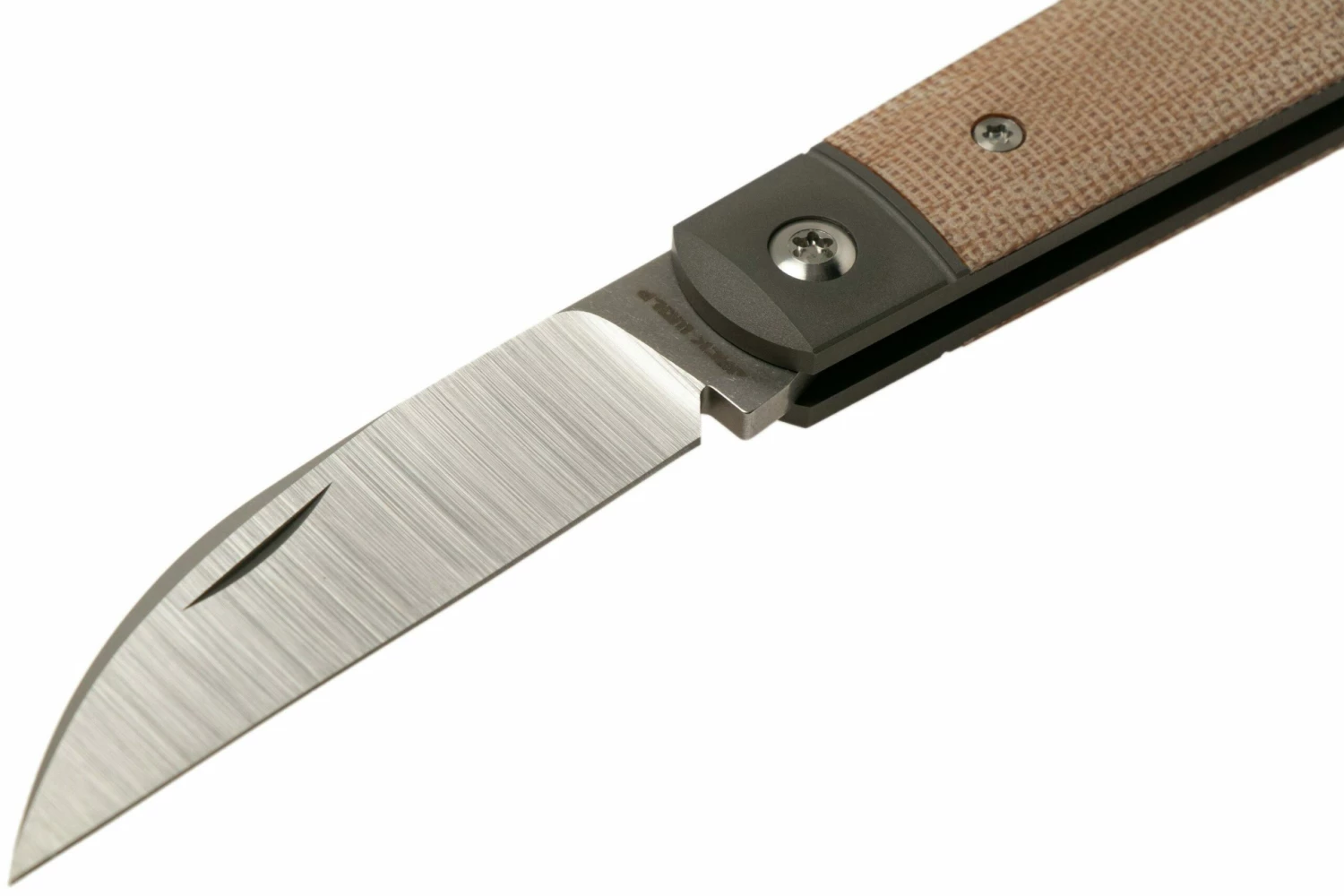 Jack Wolf Laid Back Jack, Natural Canvas Micarta LAIDB-01-NAT Couteau De Poche Slipjoint 5 Jack Wolf Laid Back Jack, Natural Canvas Micarta LAIDB-01-NAT Couteau De Poche Slipjoint – Image 3