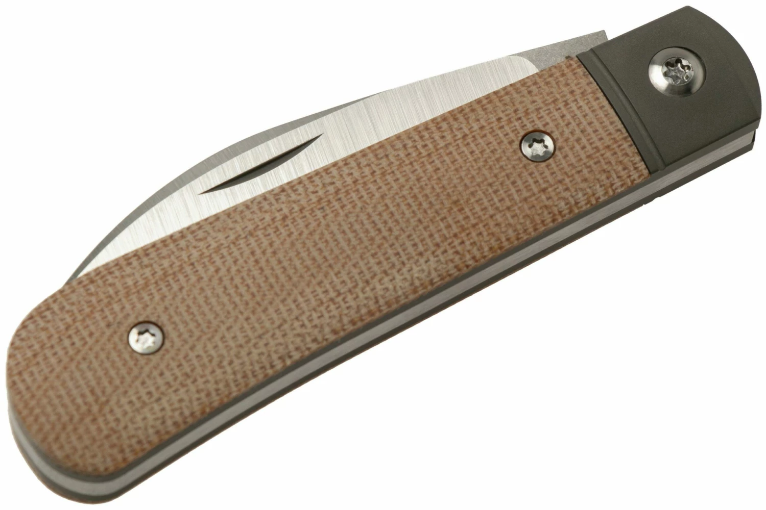 Jack Wolf Laid Back Jack, Natural Canvas Micarta LAIDB-01-NAT Couteau De Poche Slipjoint 8 Jack Wolf Laid Back Jack, Natural Canvas Micarta LAIDB-01-NAT Couteau De Poche Slipjoint – Image 6