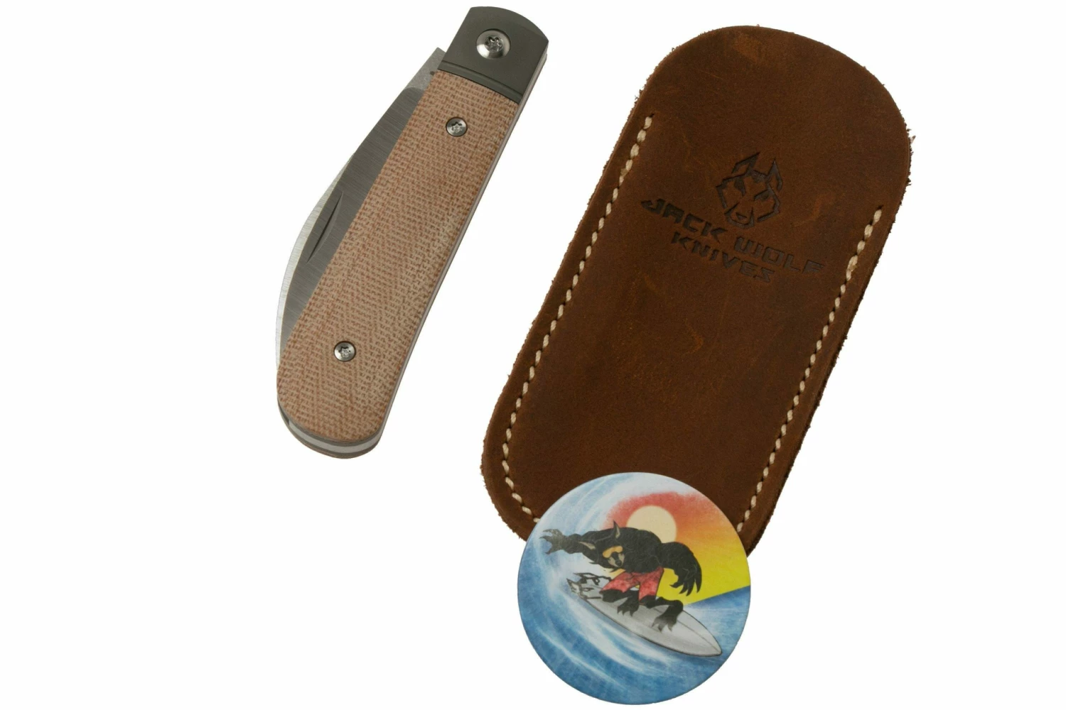 Jack Wolf Laid Back Jack, Natural Canvas Micarta LAIDB-01-NAT Couteau De Poche Slipjoint 9 Jack Wolf Laid Back Jack, Natural Canvas Micarta LAIDB-01-NAT Couteau De Poche Slipjoint – Image 7