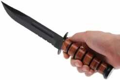 KA-BAR USMC 1218 Partiellement Dentelé, Cuir, étui En Cuir -KNIVESANDTOOLS Magasin KA1218 05 ka bar ka1218 05