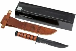 KA-BAR USMC 1218 Partiellement Dentelé, Cuir, étui En Cuir -KNIVESANDTOOLS Magasin KA1218 08 ka bar ka1218 08