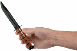 KA-BAR Short 1261 Couteau à Lame Fixe Partiellement Dentelé, étui En Cuir -KNIVESANDTOOLS Magasin KA1261 06 ka bar