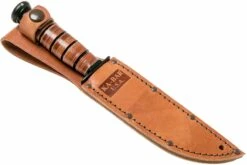 KA-BAR Short 1261 Couteau à Lame Fixe Partiellement Dentelé, étui En Cuir -KNIVESANDTOOLS Magasin KA1261 07 ka bar