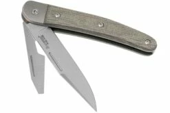 LionSteel Jack 2 Green Canvas Micarta JK2 CVG Couteau De Poche