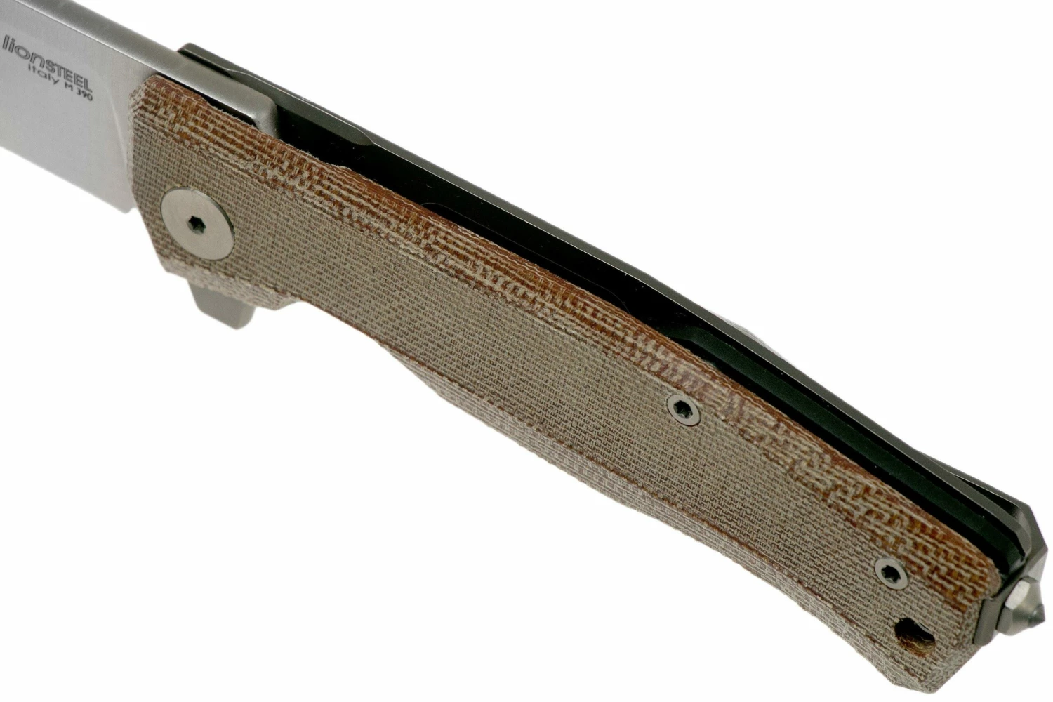 LionSteel Myto MT01-CVN Natural Canvas Micarta Couteau De Poche, Molletta Design 9 LionSteel Myto MT01-CVN Natural Canvas Micarta Couteau De Poche, Molletta Design – Image 7