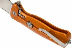 LionSteel SR22A-OS Orange Aluminium, Satin Blade -KNIVESANDTOOLS Magasin LI SR22A OS 05 lionsteel li sr22a os 05