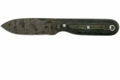 LT Wright Bushbaby HC, 1075, Matte Black Micarta, Leather Sheath, Couteau De Bushcraft