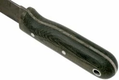 LT Wright Bushbaby HC, 1075, Matte Black Micarta, Leather Sheath, Couteau De Bushcraft -KNIVESANDTOOLS Magasin LT BUBA BM LS 04 lt wright