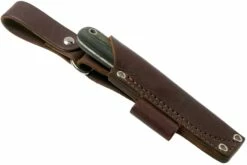 LT Wright Bushbaby HC, 1075, Matte Black Micarta, Leather Sheath, Couteau De Bushcraft -KNIVESANDTOOLS Magasin LT BUBA BM LS 06 lt wright