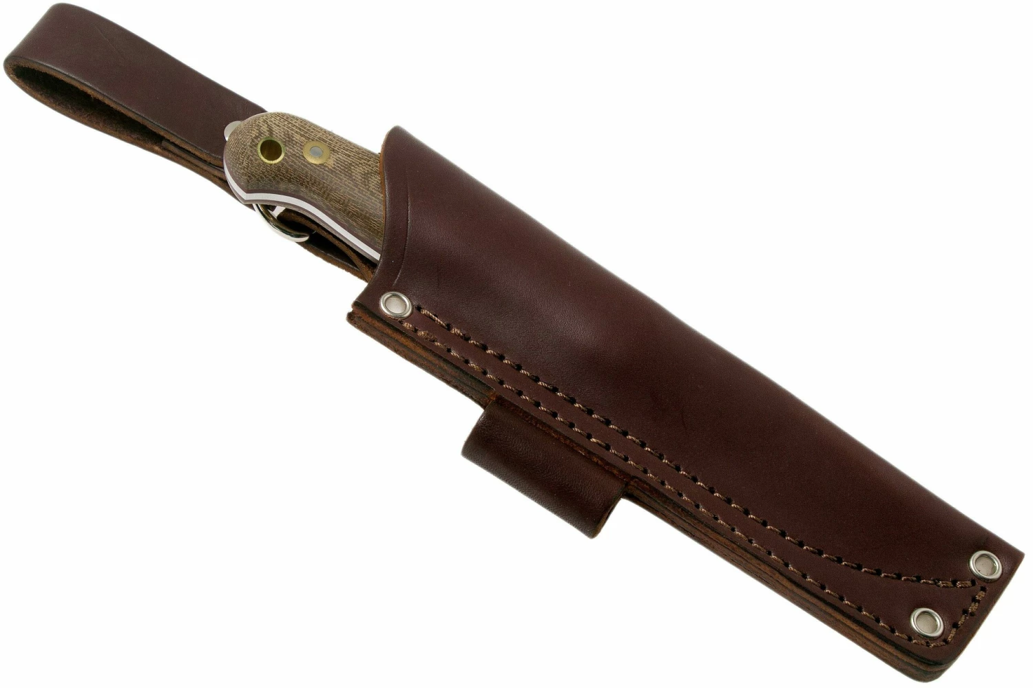 LT Wright GNS Scandi Grind, O1, Matte Green Micarta, Red Liners, Leather Sheath, Couteau De Bushcraft 8 LT Wright GNS Scandi Grind, O1, Matte Green Micarta, Red Liners, Leather Sheath, Couteau De Bushcraft – Image 6