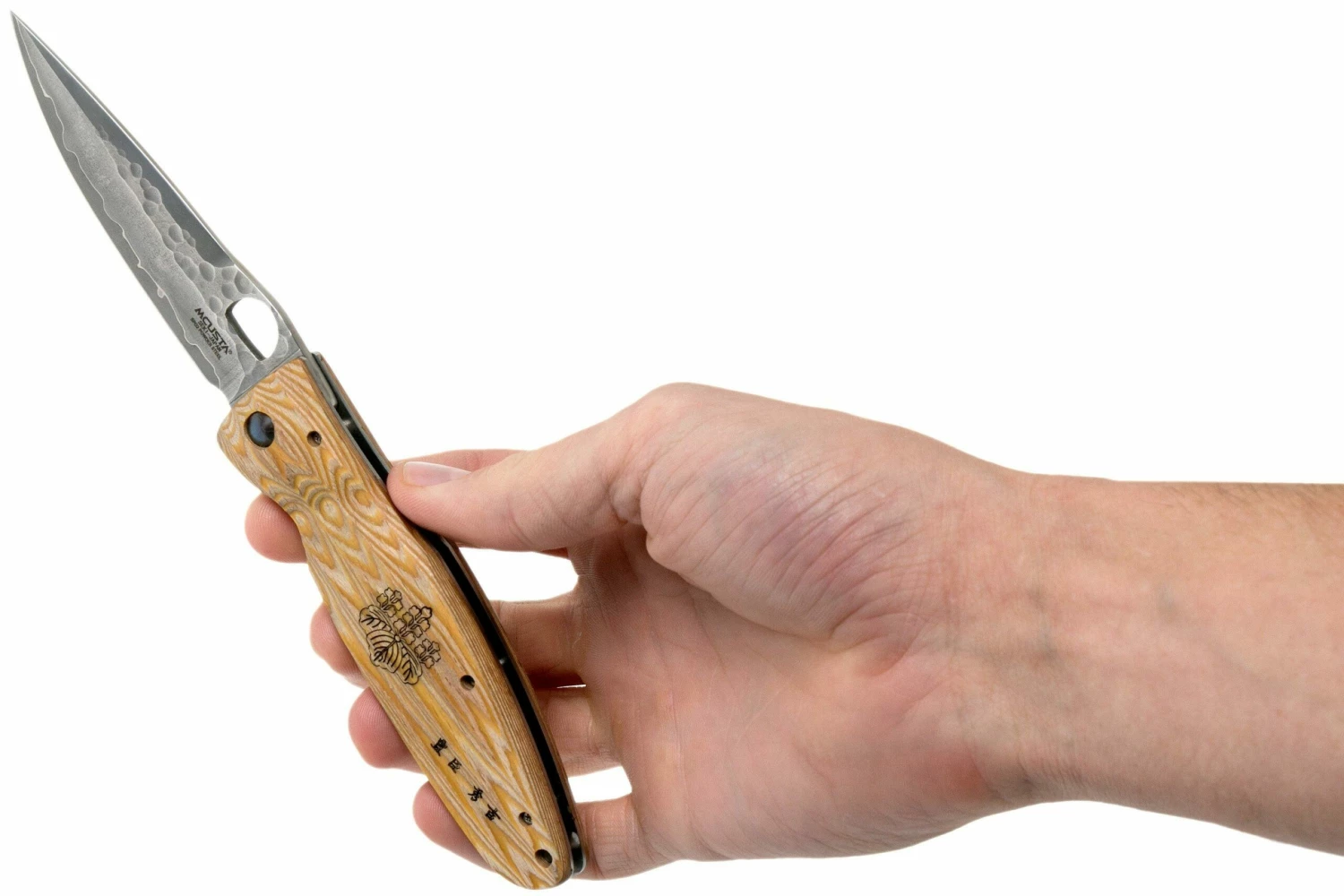 Mcusta MC-0182G Sengoku Toyotomi Hideyoshi SPG2, Yellow Pakkawood, Couteau De Gentleman 10 Mcusta MC-0182G Sengoku Toyotomi Hideyoshi SPG2, Yellow Pakkawood, Couteau De Gentleman – Image 8