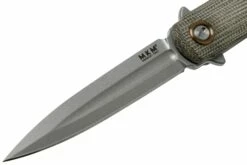 MKM Flame Dagger FL02-GCT Green Canvas Micarta Couteau De Poche, Michael Zieba Design -KNIVESANDTOOLS Magasin MMK FL02 GCT 03 mkm knives