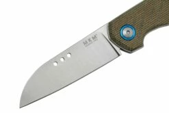 MKM Root RT-GC Satin Green Canvas Micarta, Couteau De Poche, Jens Anso Design -KNIVESANDTOOLS Magasin MMK RT GC 03 mkm