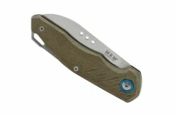 MKM Root RT-GC Satin Green Canvas Micarta, Couteau De Poche, Jens Anso Design -KNIVESANDTOOLS Magasin MMK RT GC 06 mkm