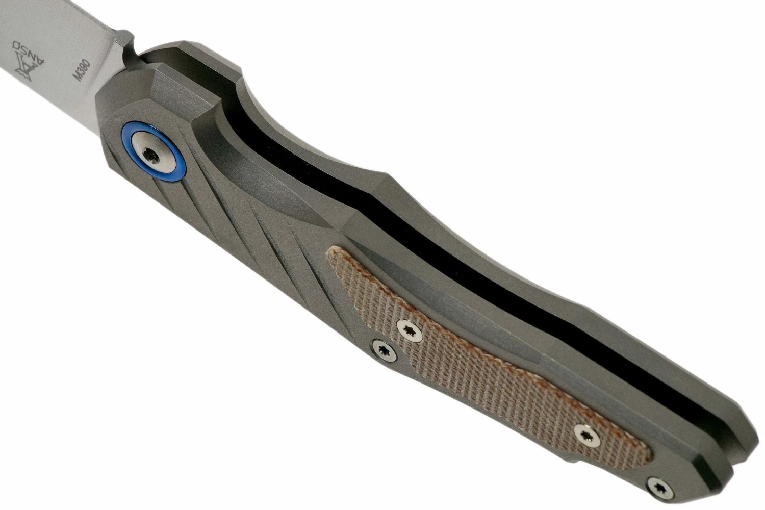 MKM Root RT-NCT Titanium Natural Canvas Micarta Couteau De Poche, Jens Anso Design 7 MKM Root RT-NCT Titanium Natural Canvas Micarta Couteau De Poche, Jens Anso Design – Image 5