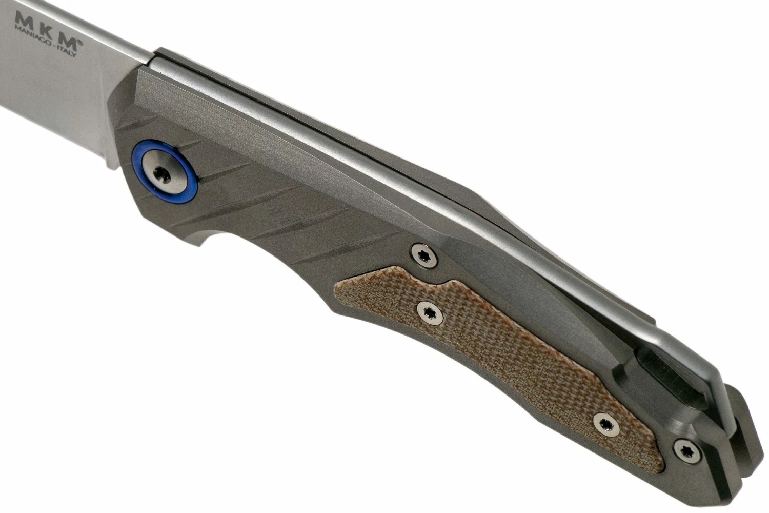 MKM Root RT-NCT Titanium Natural Canvas Micarta Couteau De Poche, Jens Anso Design 9 MKM Root RT-NCT Titanium Natural Canvas Micarta Couteau De Poche, Jens Anso Design – Image 7