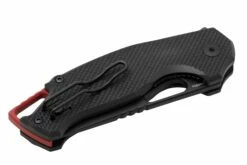 MKM Vincent VCN-GBB Black PVD N690CO, Black G10, Red Aluminum, Couteau De Poche, Jesper Voxnaes Design -KNIVESANDTOOLS Magasin MMK VCV GBB 07 mkm