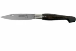 Nontron No. 25 Nickel Silver Turning Ferrule, Marquetry Ebony Aluminium, Double Ferrule NN25DVEBALU Couteau De Poche