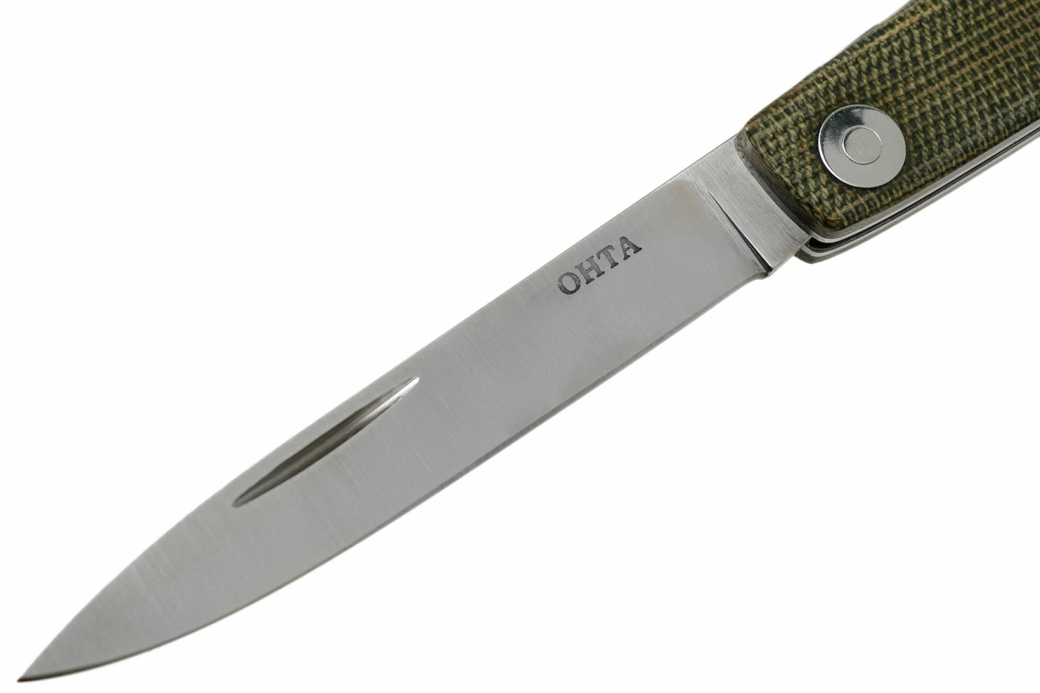 Ohta OLF SS FK Ohta Light Folder Couteau De Poche, Green Canvas Micarta 5 Ohta OLF SS FK Ohta Light Folder Couteau De Poche, Green Canvas Micarta – Image 3